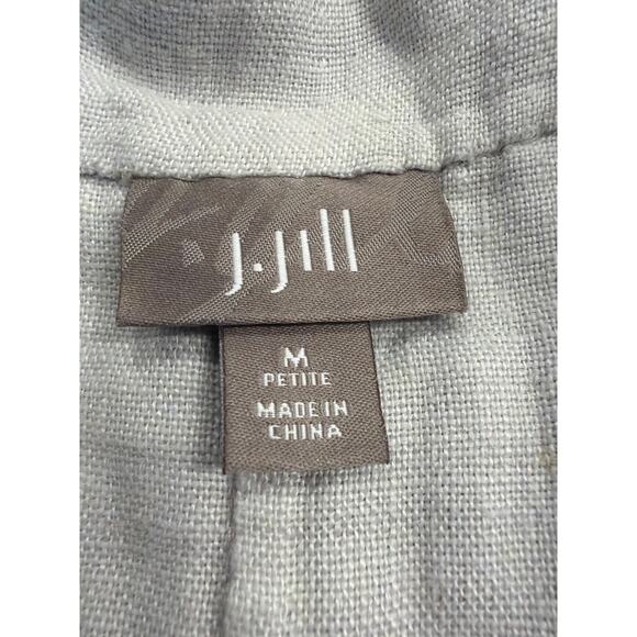 J.Jill 100% Linen flax colored double breasted vest with pockets! M petite - Picture 2 of 7